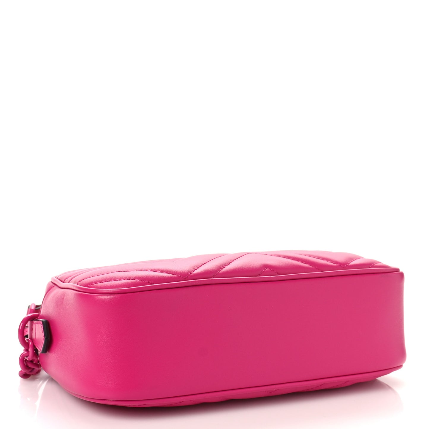 Calfskin Matelasse Monochrome Small GG Marmont Chain Shoulder Bag Classic Fuxia