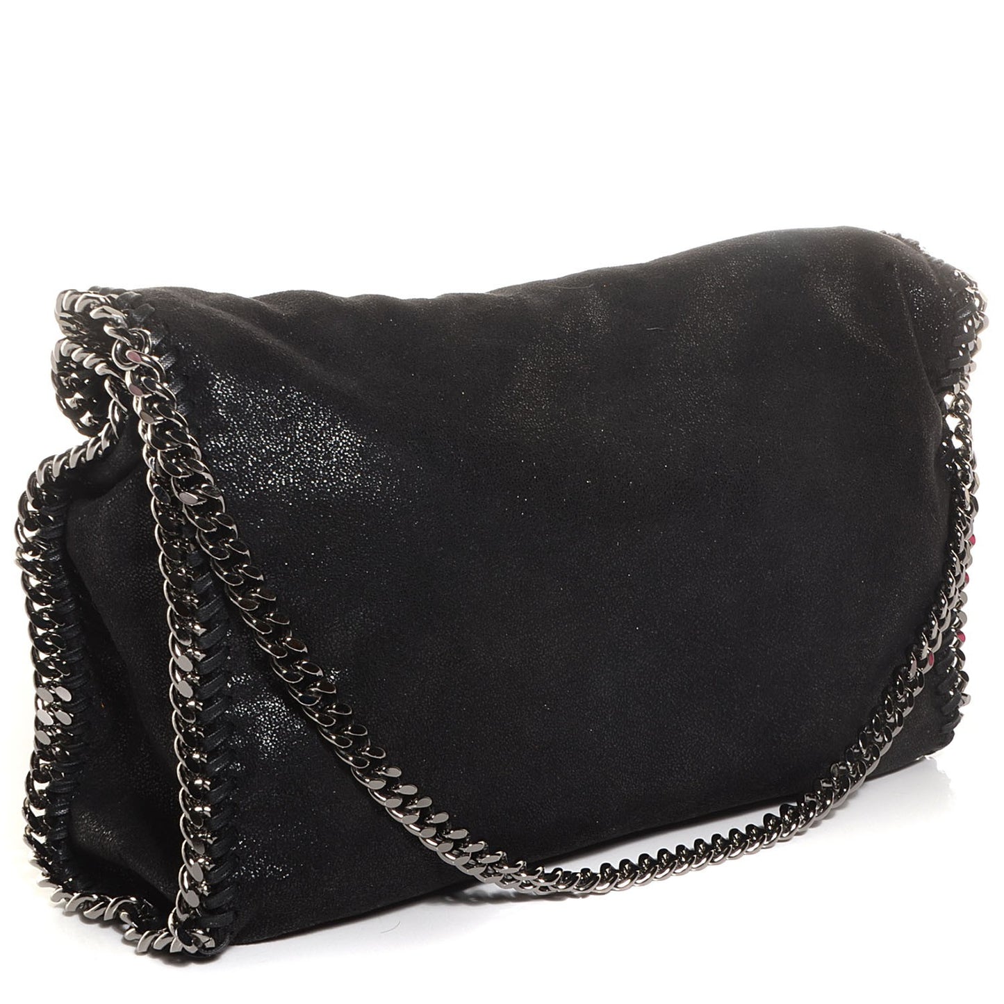 Shaggy Deer Small Falabella Fold Over Tote Black