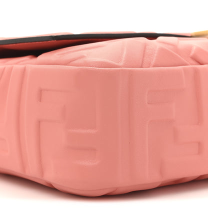 Fendi Nappa FF 1974 Embossed Baguette Rosa Pesca 10 of 11