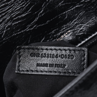 Saint Laurent Crinkled Calfskin Matelasse Monogram Medium Niki Chain Satchel Black 7 of 14