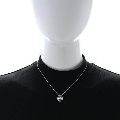 Van Cleef & Arpels VAN CLEEF & ARPELS 18K White Gold Guilloche Vintage Alhambra Pendant Necklace 2 of 5