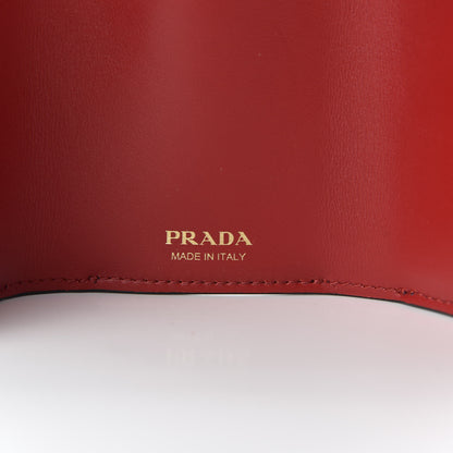Prada Vitello Move Love Print Envelope Tri-Fold Wallet Black 6 of 7