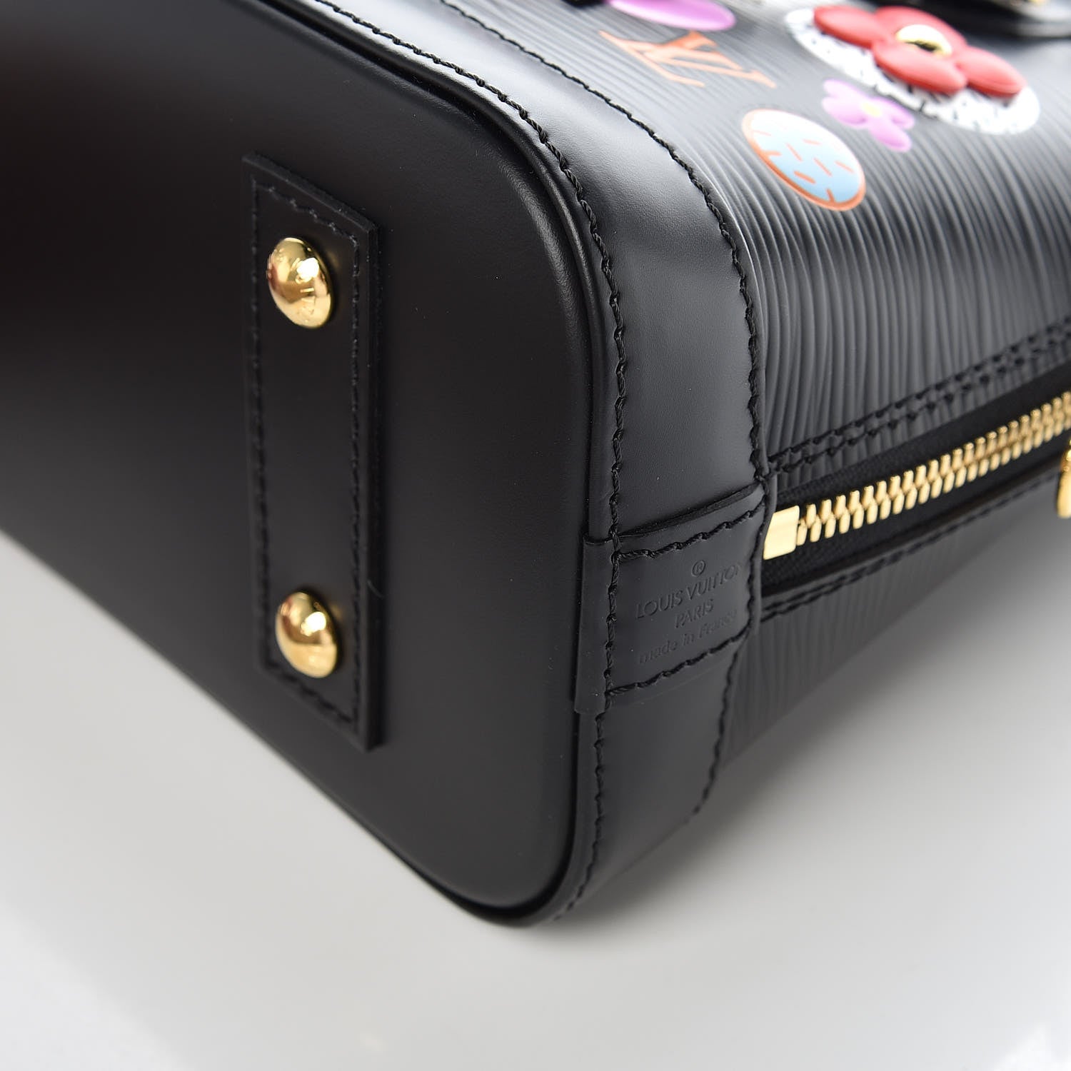 Louis Vuitton Epi Blooming Flowers Alma BB Black 6 of 9