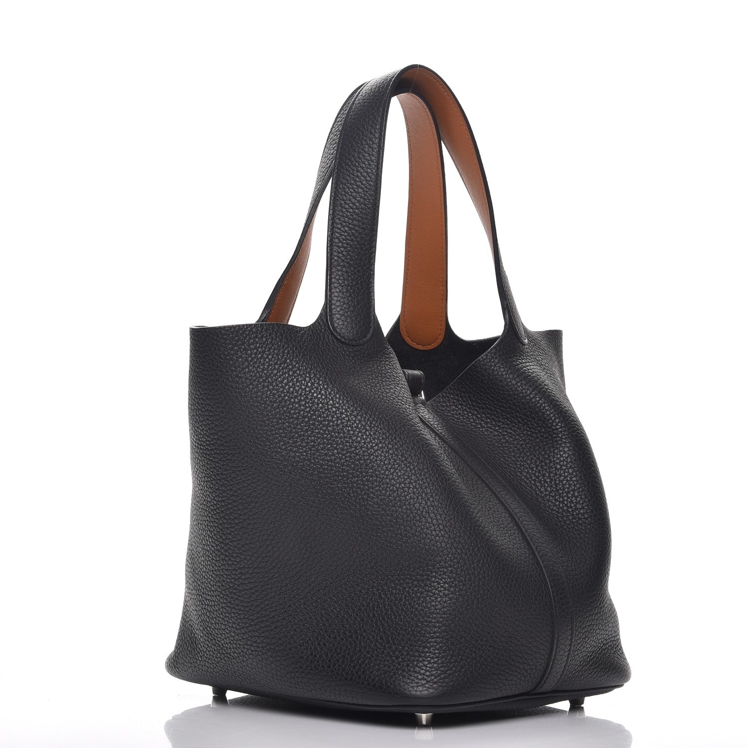 Hermes Taurillon Clemence Picotin Lock 22 MM Black Gold 3 of 10