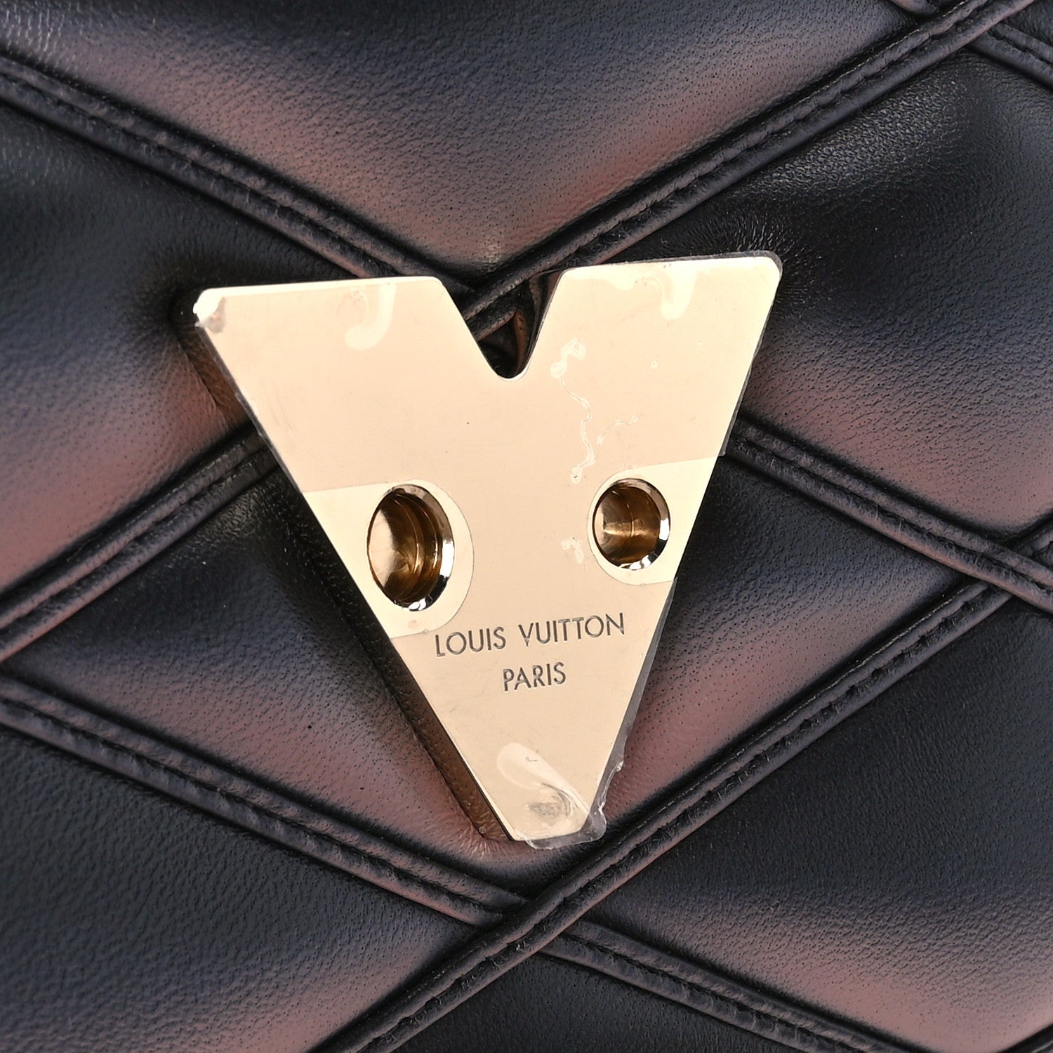 Louis Vuitton Lambskin Malletage Top Handle GO-14 MM Black Pink 9 of 12