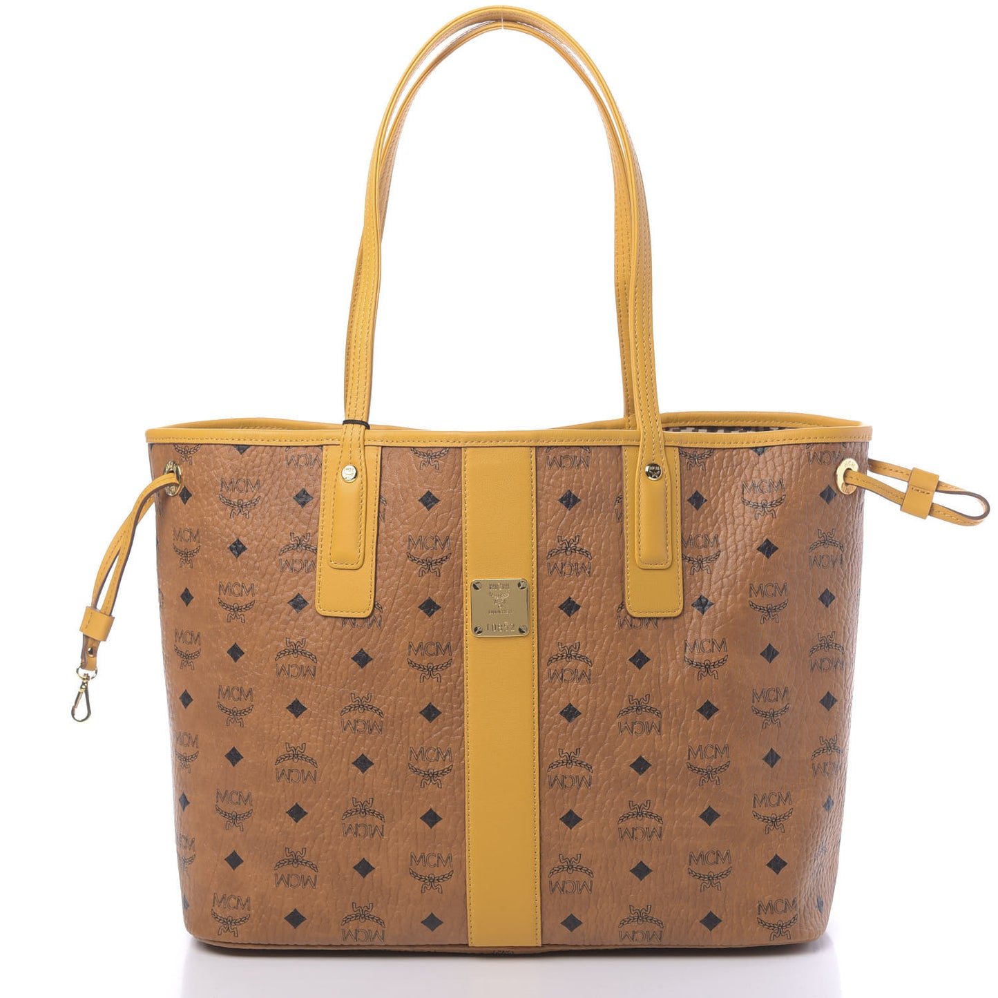 Visetos Medium Liz Reversible Shopper Tote Cognac Yellow