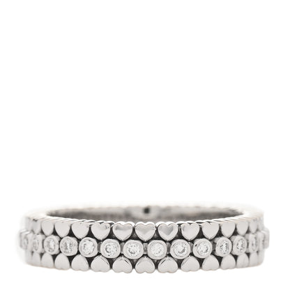 Tiffany 18K White Gold Diamond Crown of Hearts Band Ring 51 5.75 1 of 4