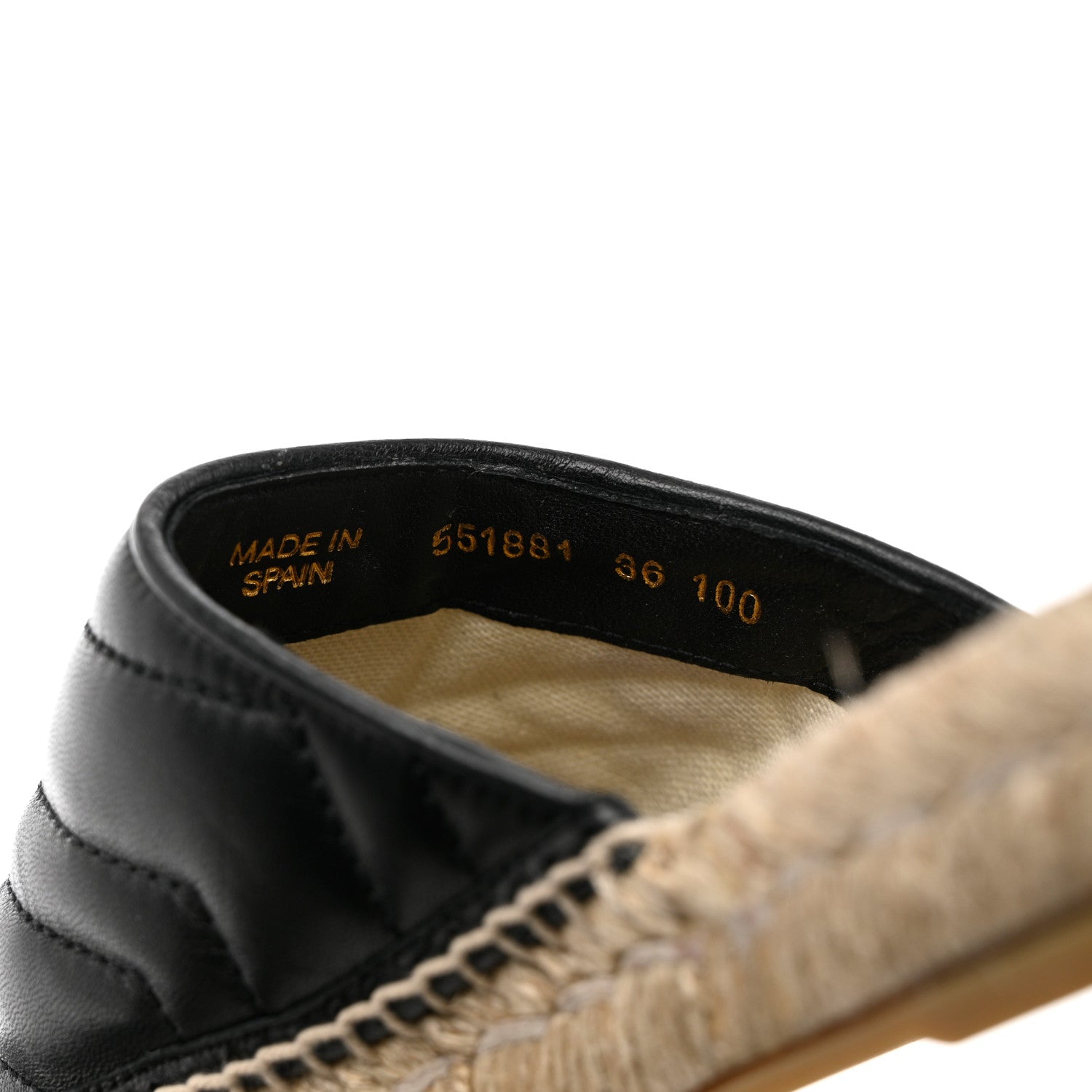 Gucci Nappa Matelasse GG Marmont Espadrille Slippers 36 Black 6 of 10