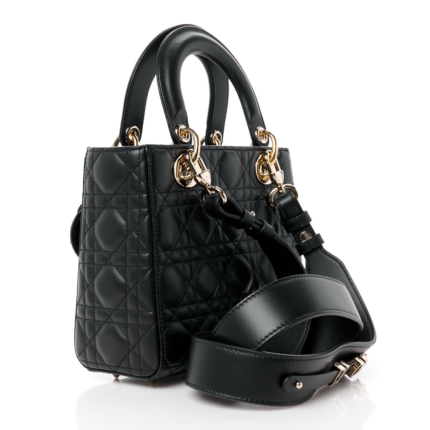 Christian Dior Lambskin Cannage Small My ABCDior Lady Dior Black 3 of 11