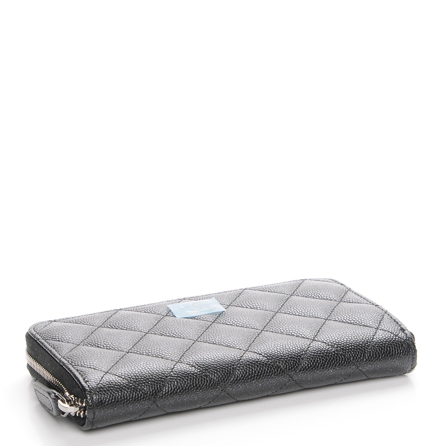 Chanel Iridescent Caviar Quilted Medium Zip Around Wallet Black 4 of 9