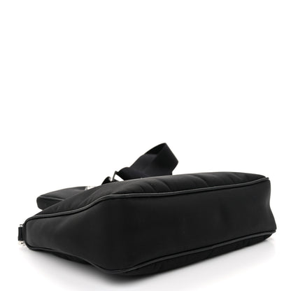 Prada Tessuto Nylon Saffiano Pocket Zippered Shoulder Bag Black 4 of 11