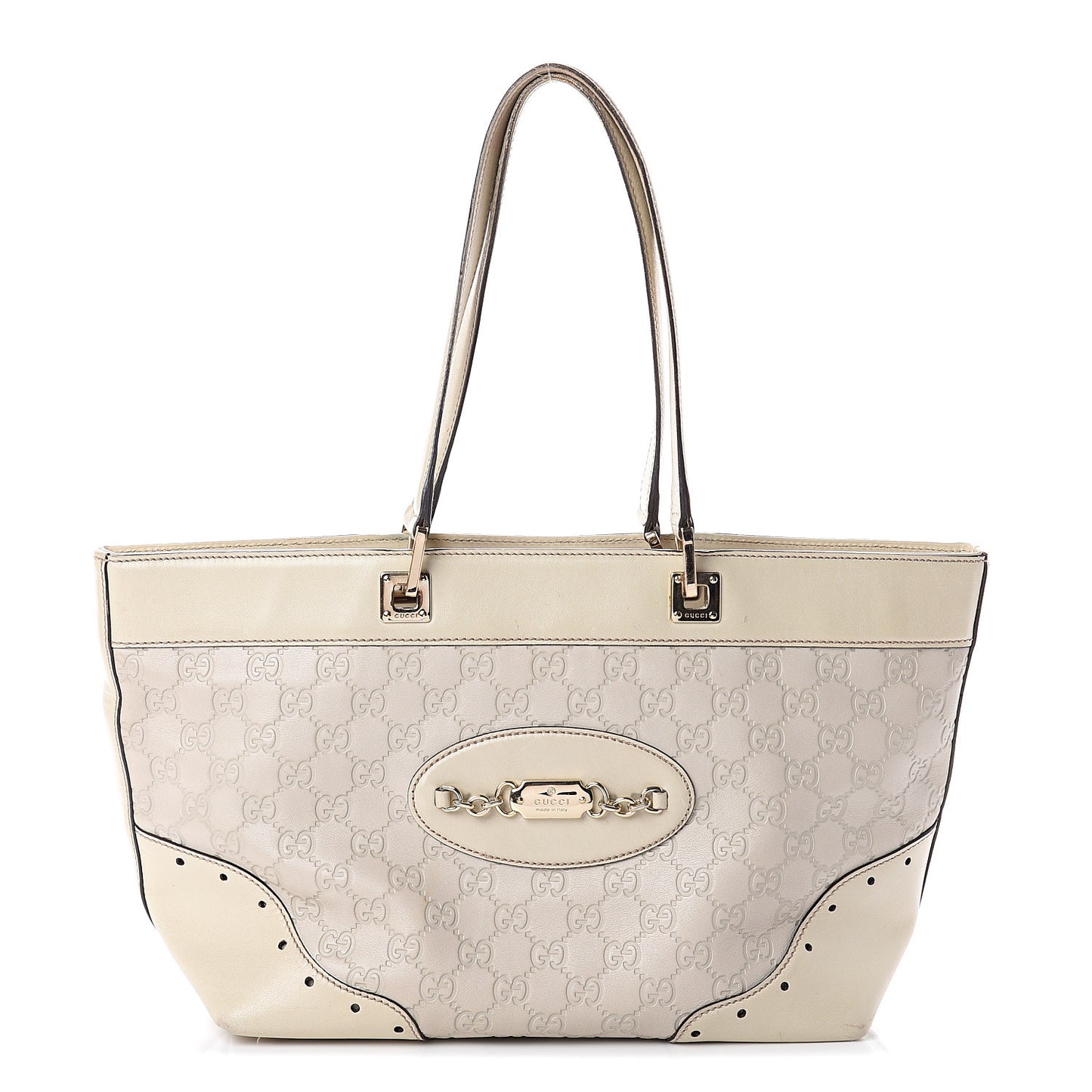Guccissima Large Punch Tote Ivory