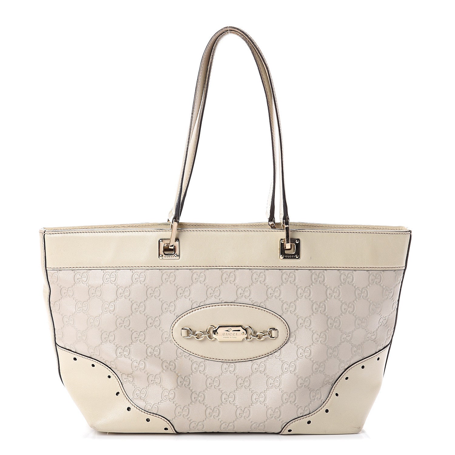Gucci Guccissima Large Punch Tote Ivory 1 of 7