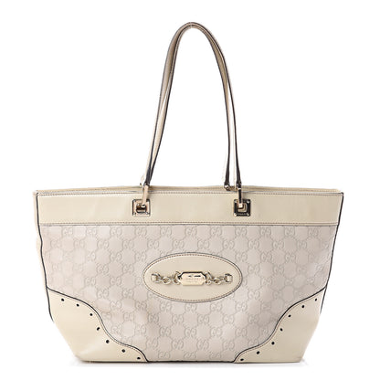 Gucci Guccissima Large Punch Tote Ivory 1 of 7