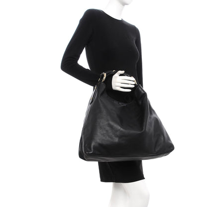 Gucci Calfskin Large Horsebit Chain Hobo Black 2 of 7