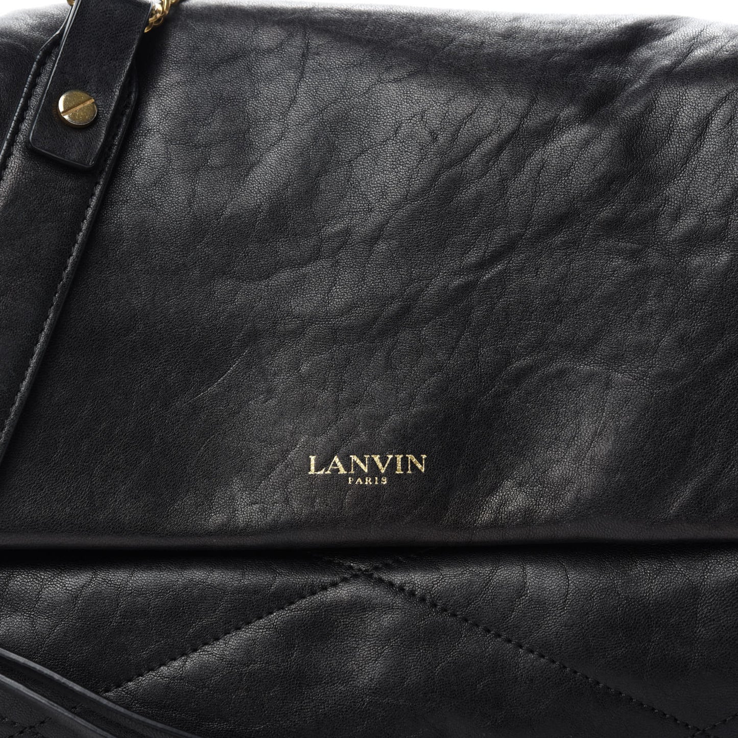 Lambskin Quilted Medium Sugar Flap Shoulder Bag Black