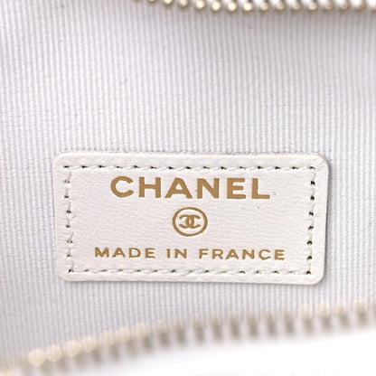 Chanel Lambskin Quilted CC In Love Heart Clutch With Chain White 6 of 10