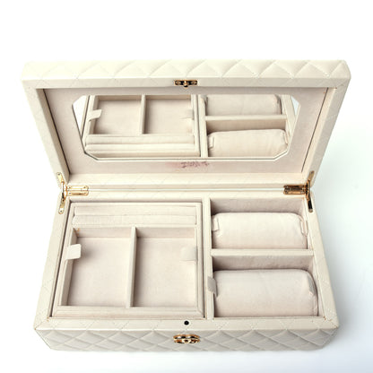 Chanel Lambskin Quilted Jewelry Case Ivory 4 of 7