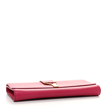 Saint Laurent Calfskin Classic Y Ligne Clutch Fuchsia 5 of 11
