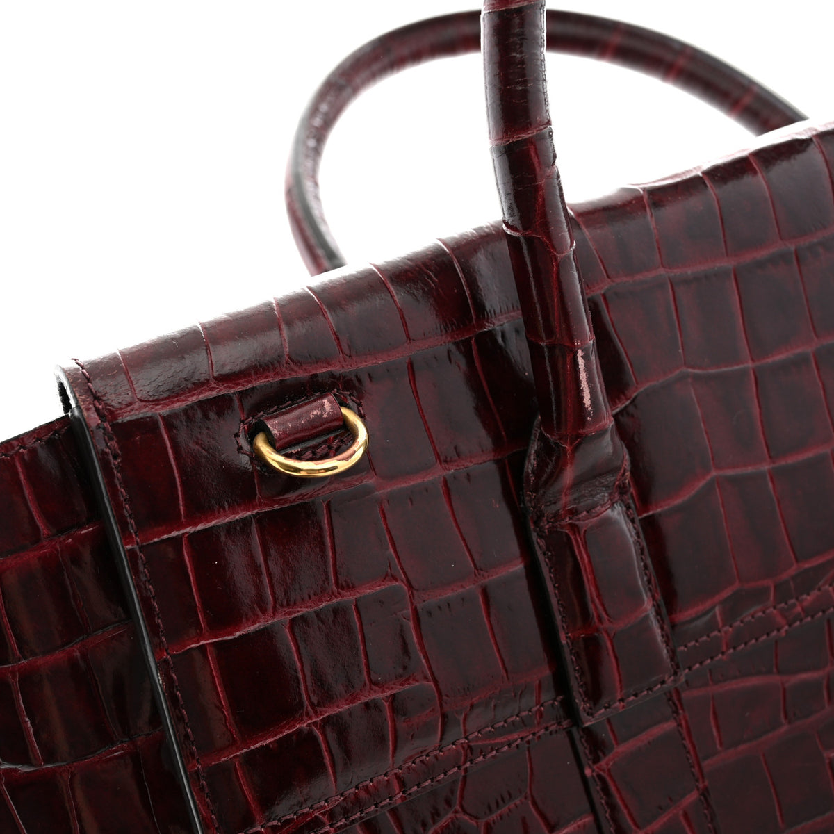 Mulberry Crocodile Embossed Calfskin Bayswater Oxblood 13 of 13