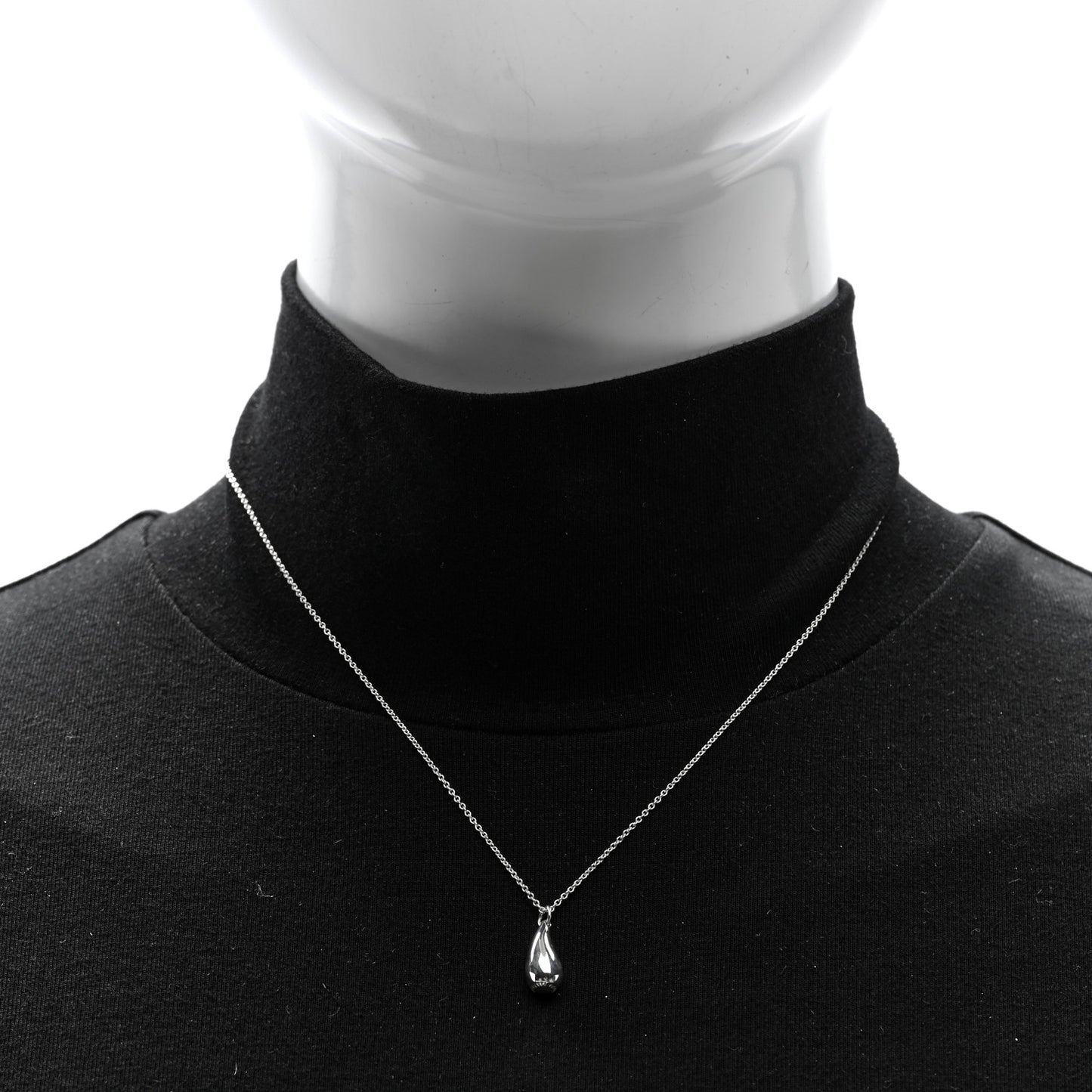 Sterling Silver 12mm Elsa Peretti Teardrop Pendant Necklace