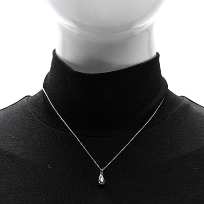 Tiffany Sterling Silver 12mm Elsa Peretti Teardrop Pendant Necklace 2 of 4