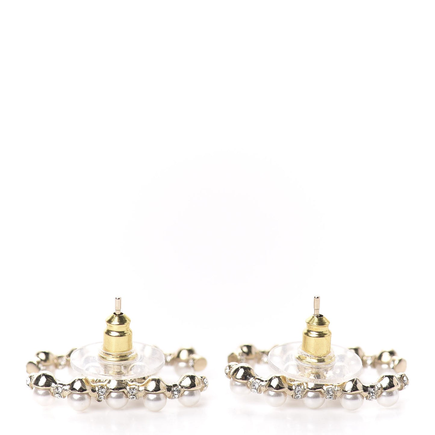Pearl Crystal Nefertiti CC Earrings Gold