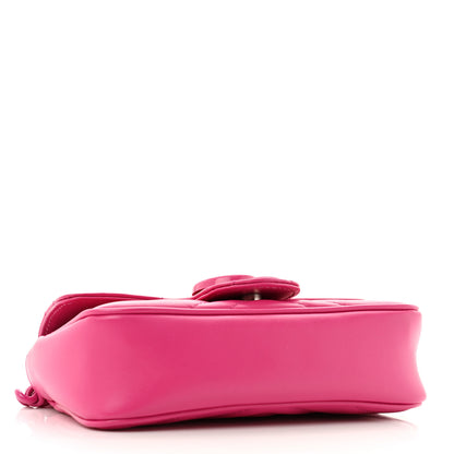 Gucci Calfskin Matelasse Monochrome GG Marmont Chain Belt Bag 80 32 Classic Fuxia 4 of 11