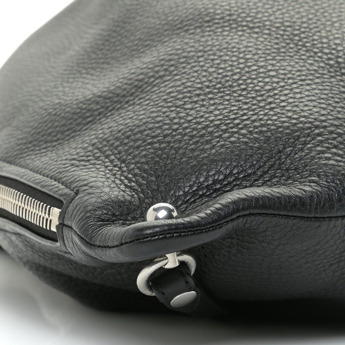 Grained Calfskin Attica Chain Backpack Black