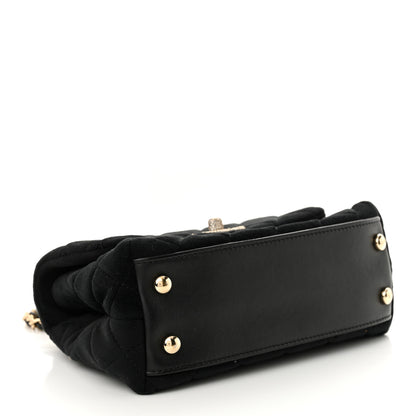 Chanel Velvet Crystal Quilted Extra Mini Coco Handle Flap Black 4 of 10