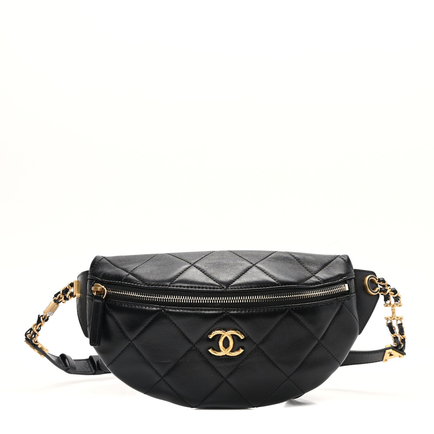Chanel Lambskin Enamel Quilted Waist Bag Black 1 of 11