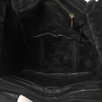 Chanel Suede Sparkling Winter Tote Black 5 of 10