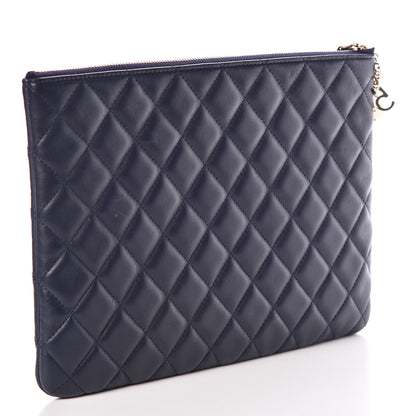 Chanel Lambskin Quilted Medium Casino Beauty CC Cosmetic Case Navy 3 of 9