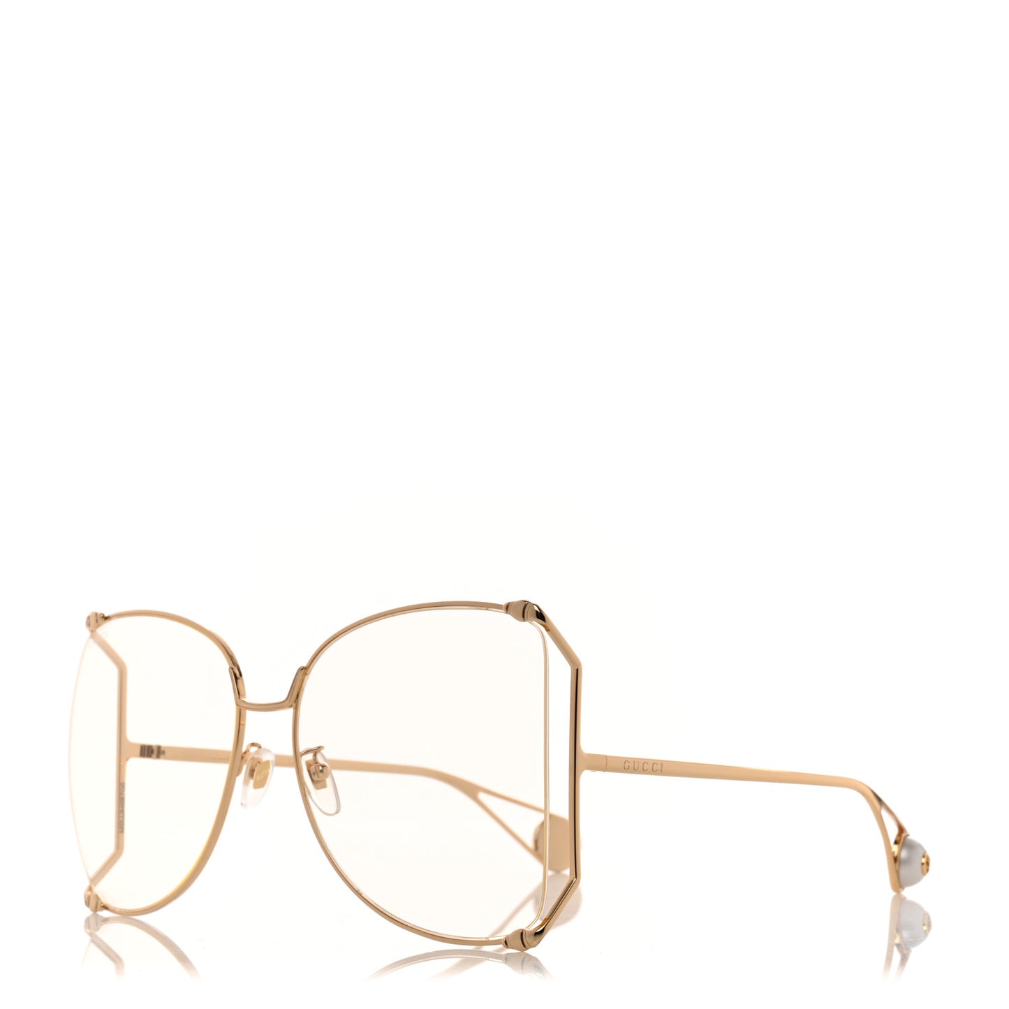 Metal Oversized Round Sunglasses GG0252S Gold