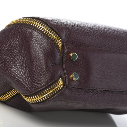 Tom Ford Grained Calfskin Sedgwick Medium Zipper Tote Wine 7 of 9