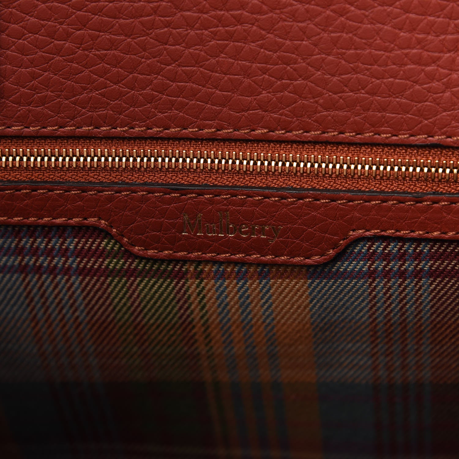 Mulberry Classic Grain Calfskin Belted Bayswater Tote Rust 8 of 10