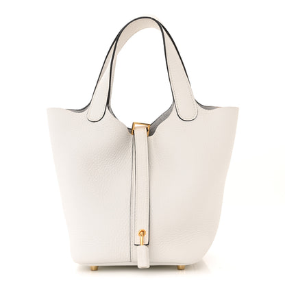 Hermes Taurillon Clemence Picotin Lock 18 PM New White 1 of 12