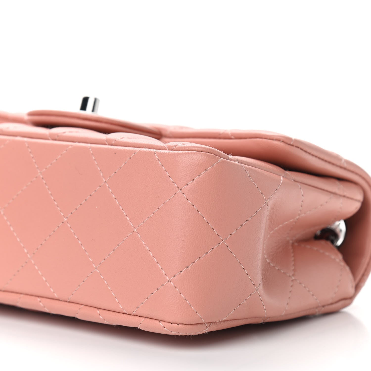 Chanel Lambskin Quilted Mini Rectangular Flap Dark Pink 9 of 10