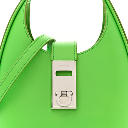 Salvatore Ferragamo Soft Calfskin Mini Gancini Hobo Lime 7 of 10