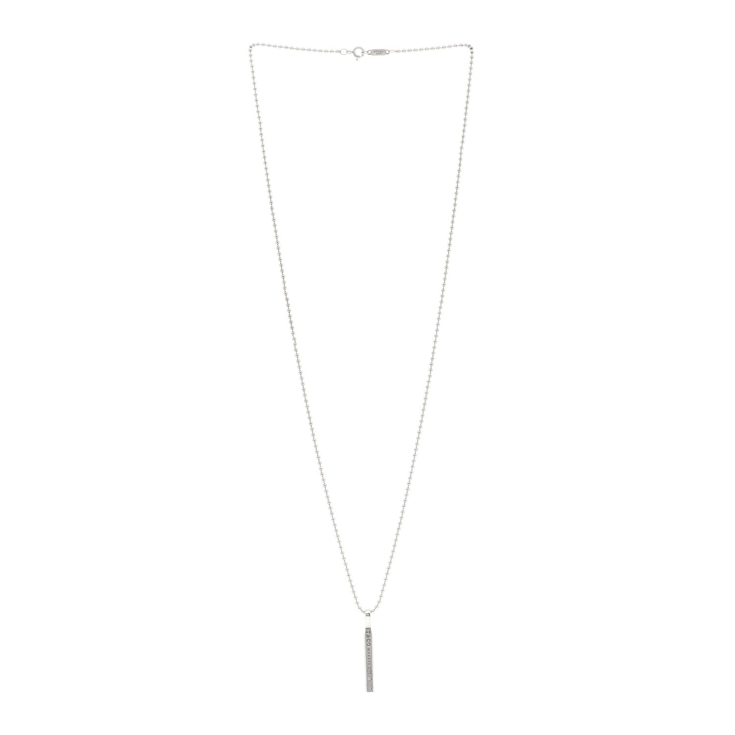 Sterling Silver 1837 Makers Bar Pendant Necklace