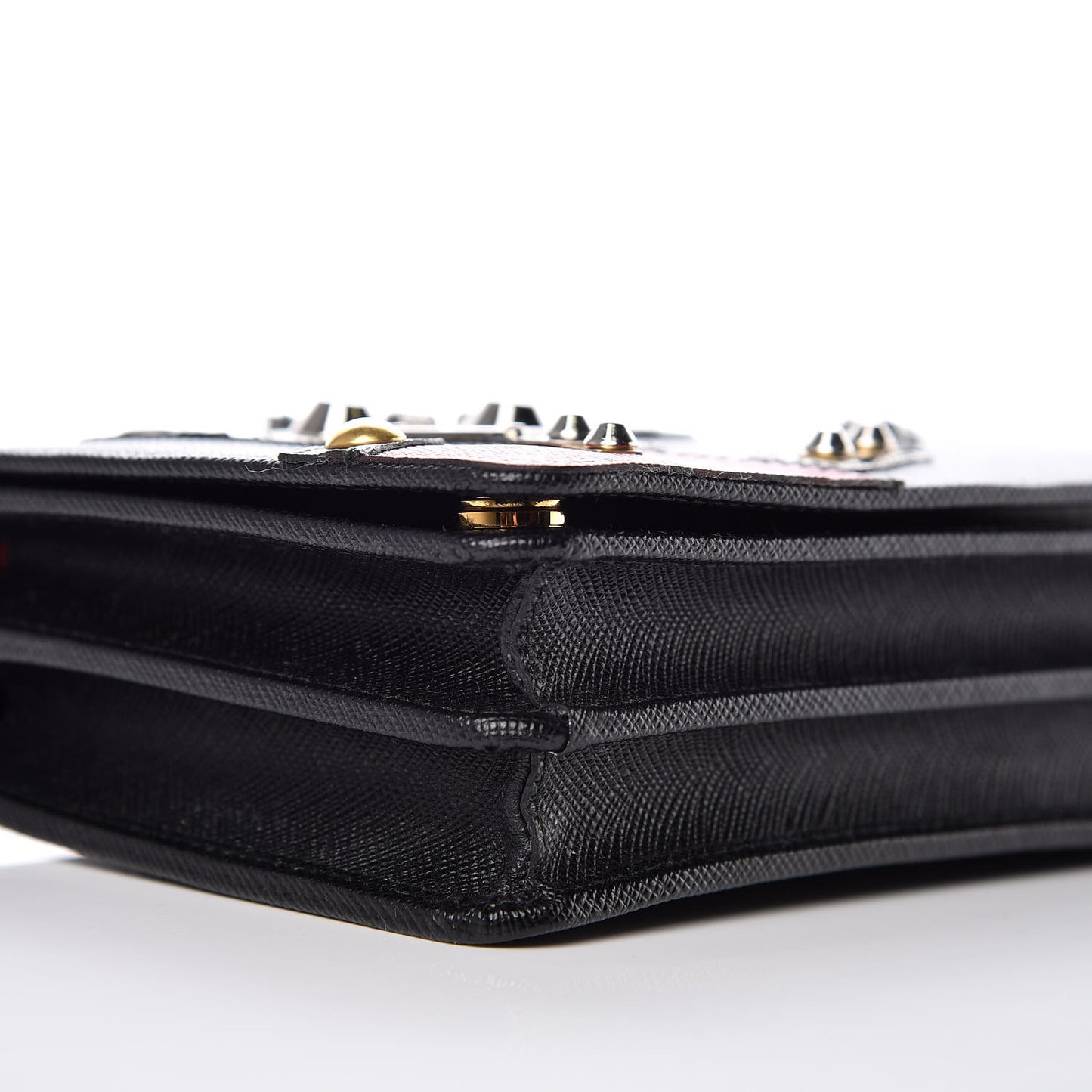 Saffiano Robot Crossbody Wallet Black