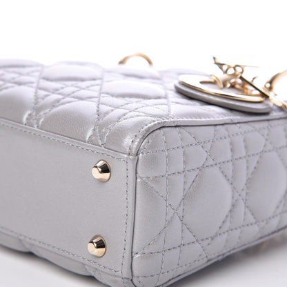 Christian Dior Metallic Lambskin Cannage Mini Lady Dior Grey 9 of 9