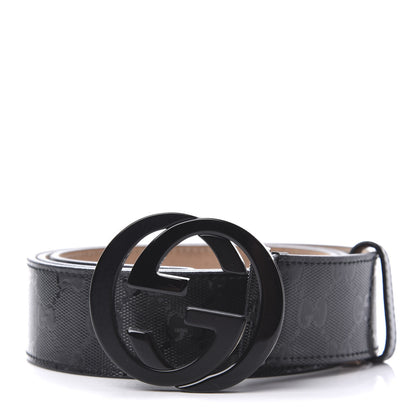Gucci Imprime Monogram Interlocking G Belt 100 40 Black 1 of 5