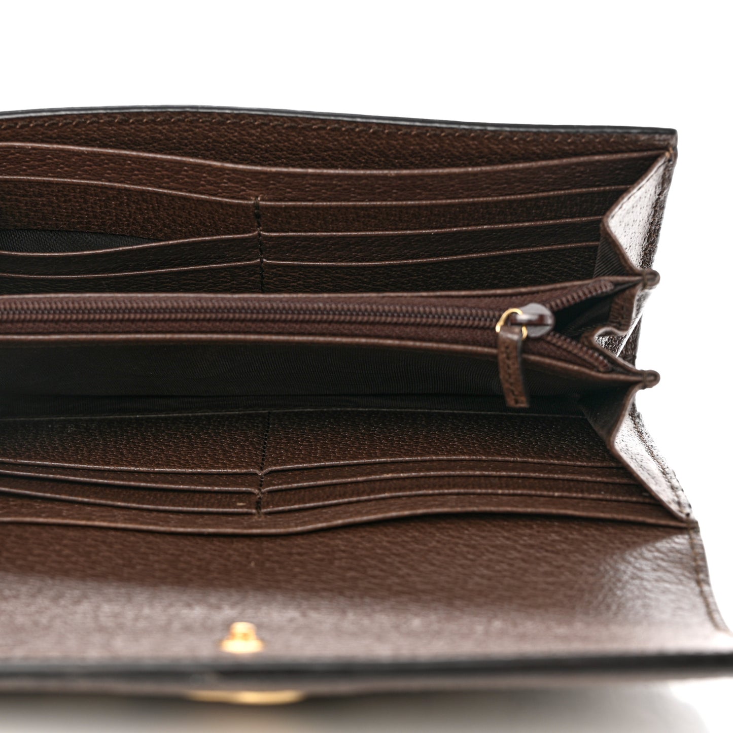 GG Supreme Monogram Web Ophidia Continental Wallet Brown