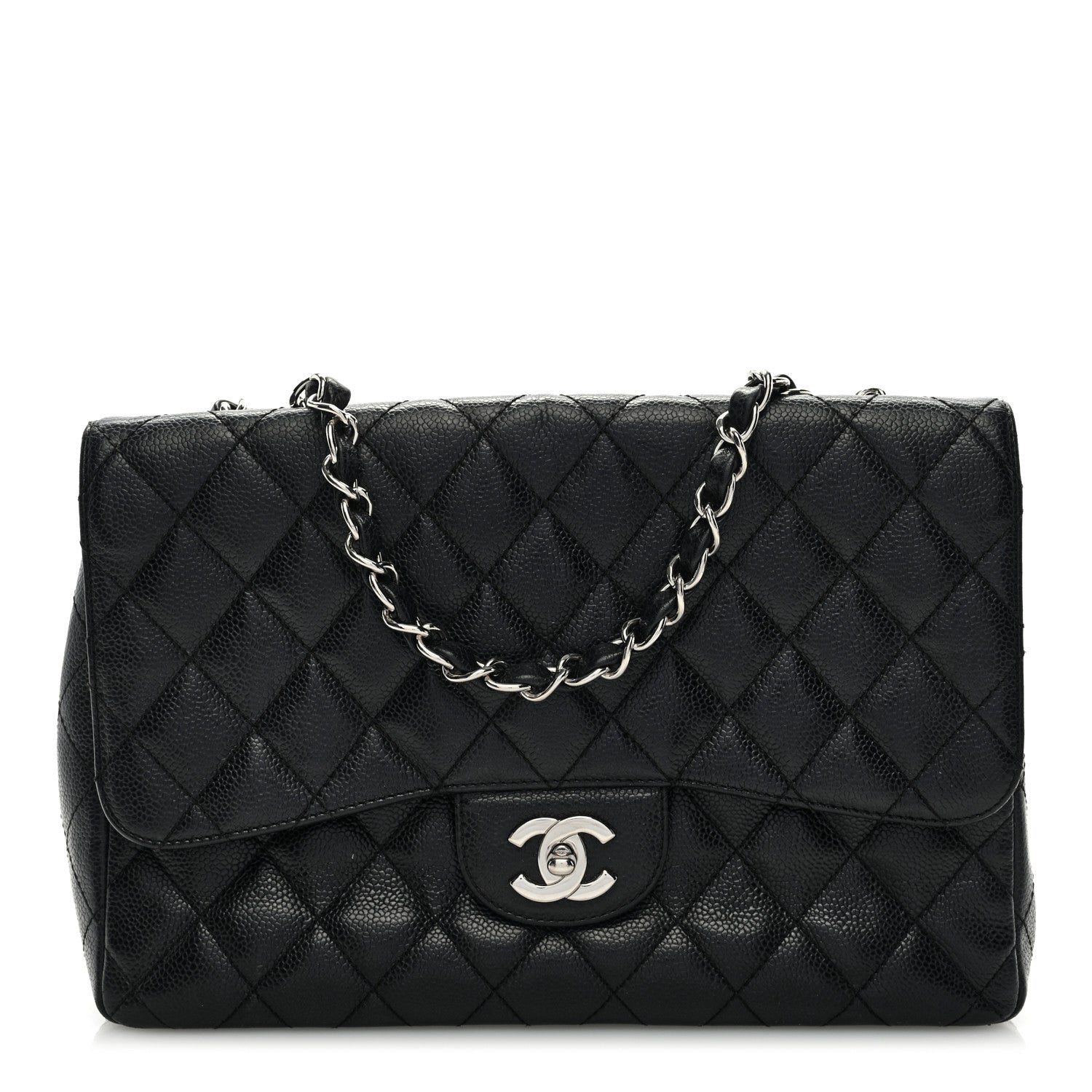 Chanel Caviar Quilted Jumbo Single Flap Black 1 of 8