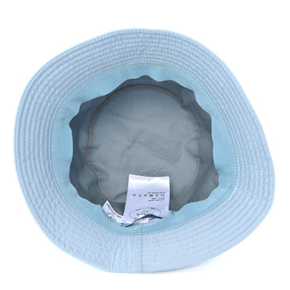 Prada Re-Nylon Metal Triangle Logo Womens Bucket Hat M Celeste 7 of 8