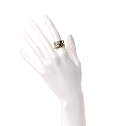 Chanel Crystal CC Ring 52 6 Gold 2 of 5