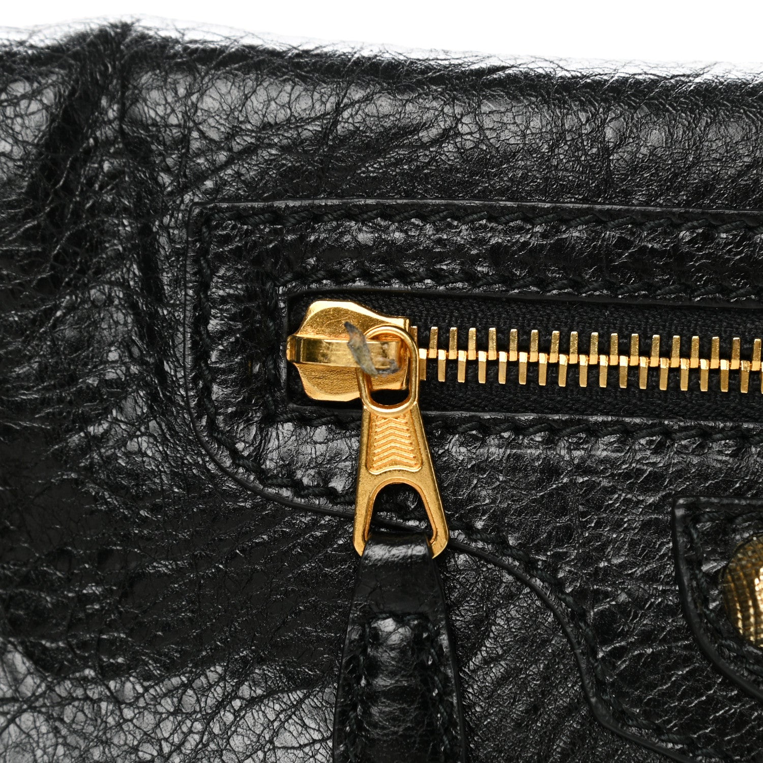 Balenciaga Agneau Giant 12 Gold Hardware Envelope Strap Clutch Black 10 of 10