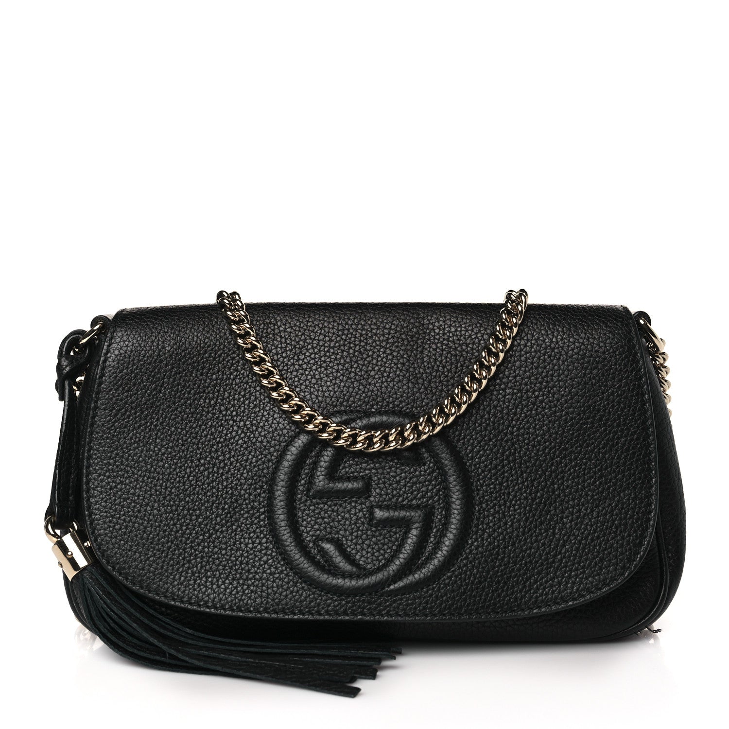 Gucci Pebbled Calfskin Medium Soho Flap Crossbody Black 1 of 10