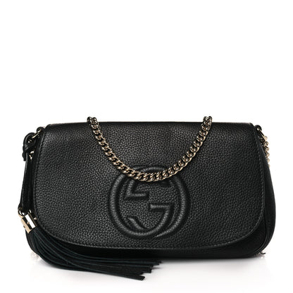 Gucci Pebbled Calfskin Medium Soho Flap Crossbody Black 1 of 10